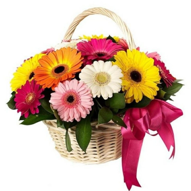 Букет цветов "Корзина с герберами" Букет цветов "Корзина с герберами"
